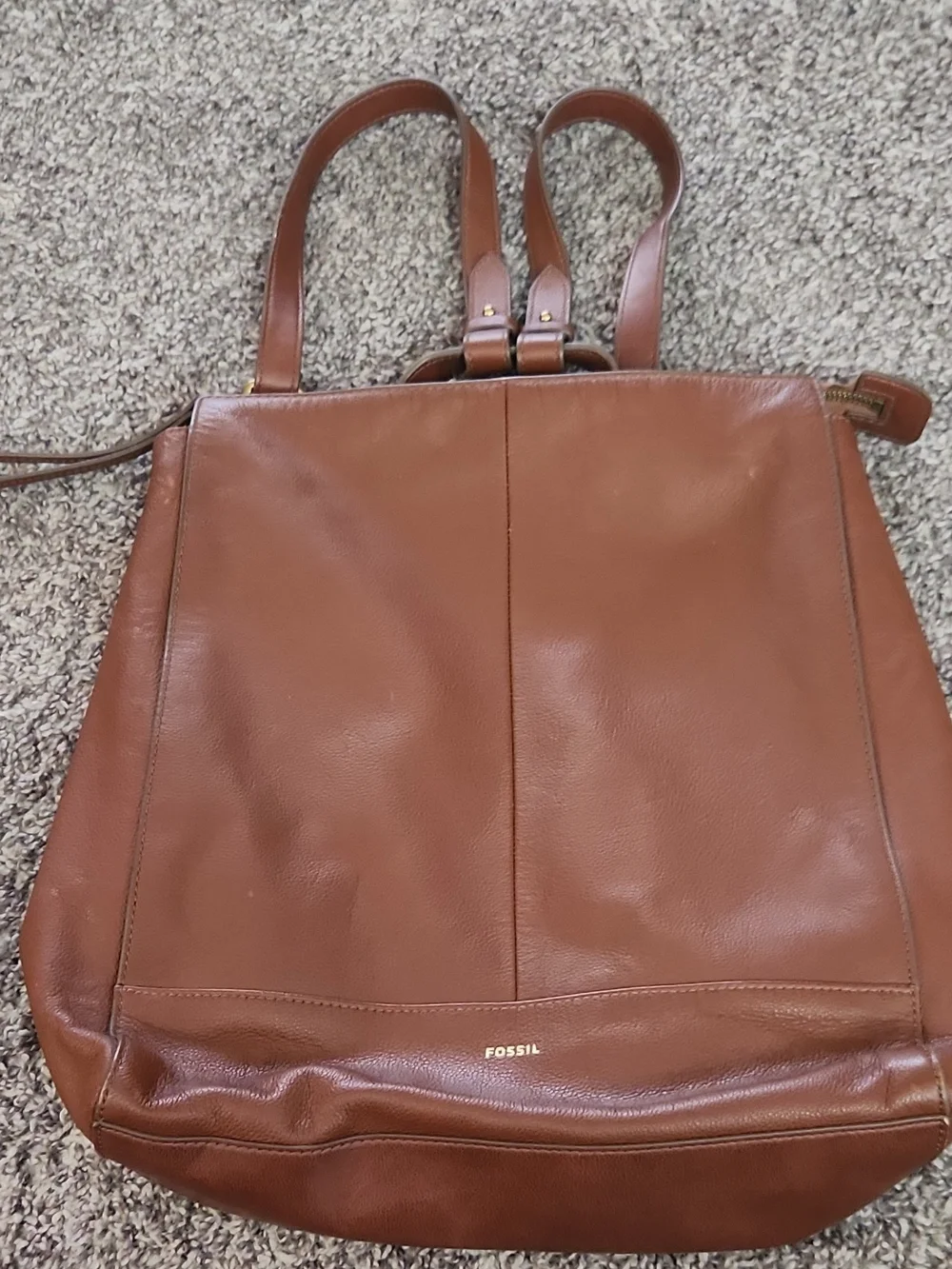 Fossil Women's X-Large Brown Leather Tote Backpack